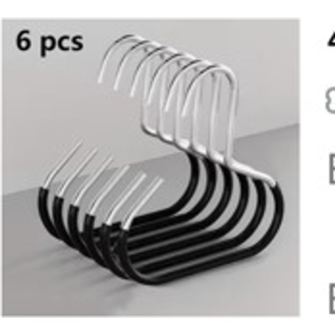 6pc Metal S Shape Hangers Space Saving Wardrobe Multi Layer Clothes Organiser