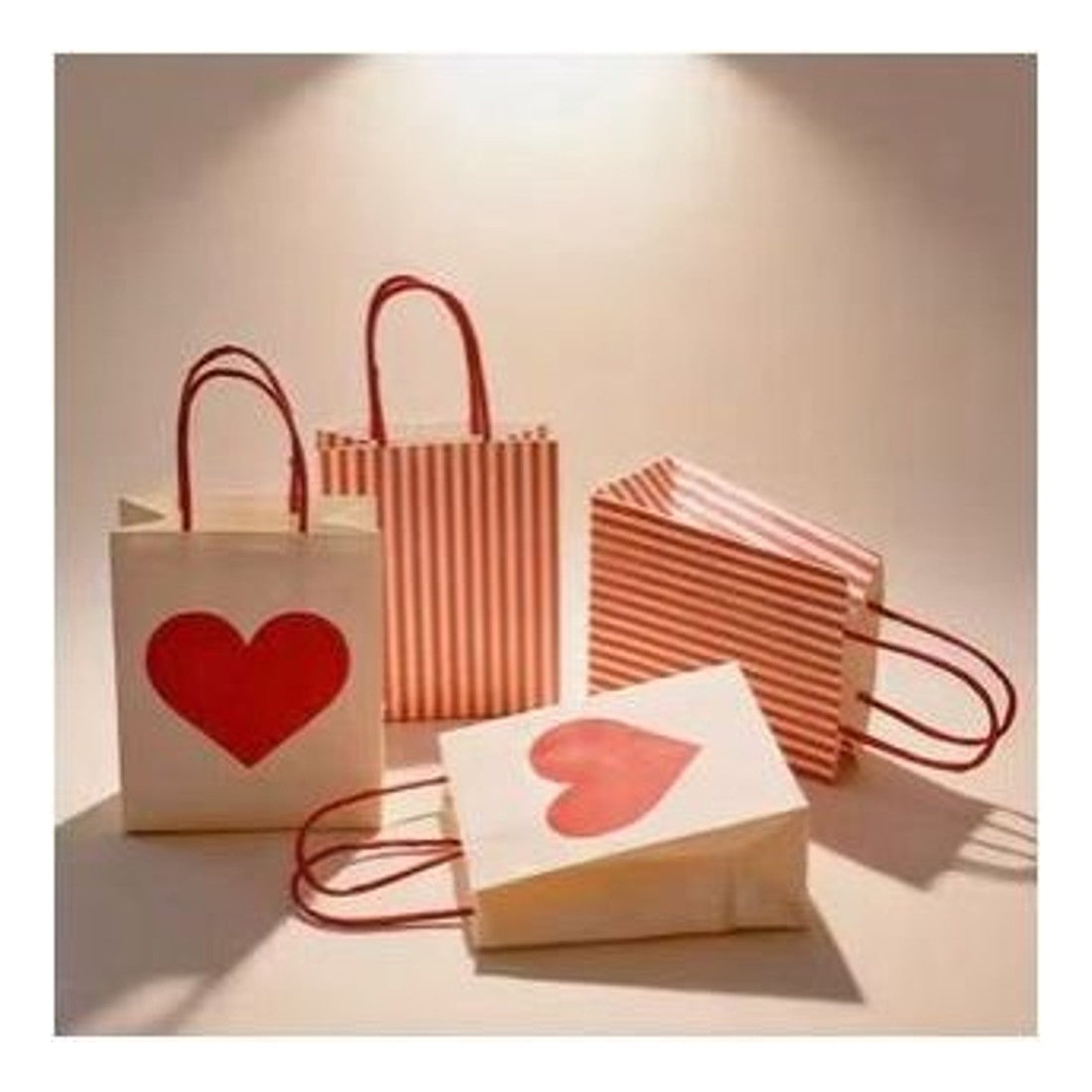 10pc Red & Pink Heart Gift Bag Set Valentine Wedding Party Favour Bags
