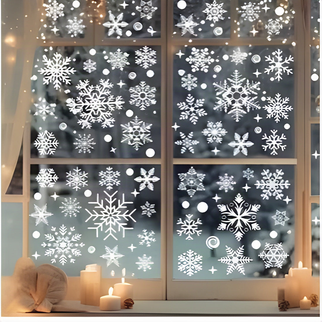 Christmas Snowflake Window Stickers 137pc 4 Sheets