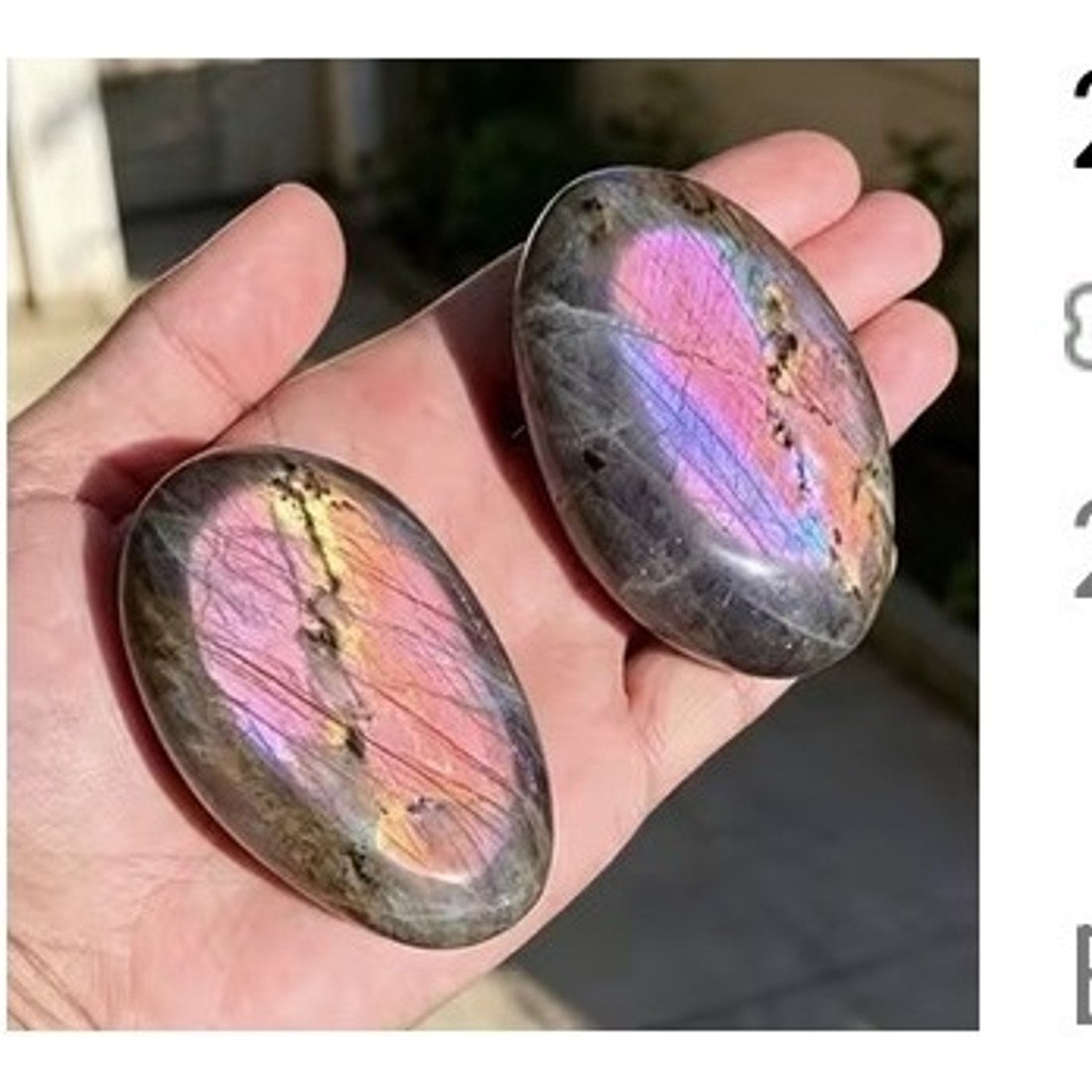 Purple Labradorite Palm Stones 2pc