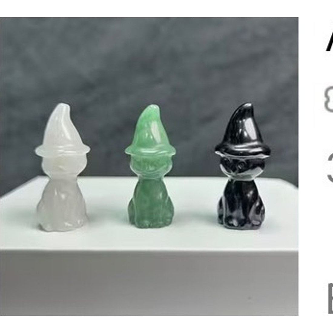 Crystal Halloween Gnome Carvings 3pc