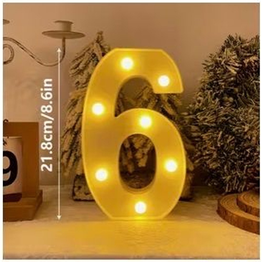 Light-Up Number '6' Marquee Lamp