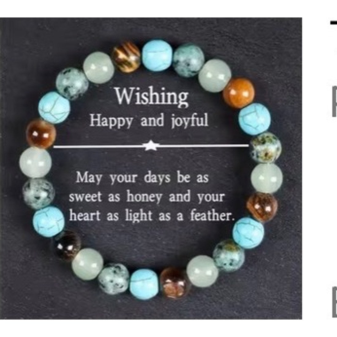 Tiger's Eye and Aquamarine Beaded Bracelet 8mm