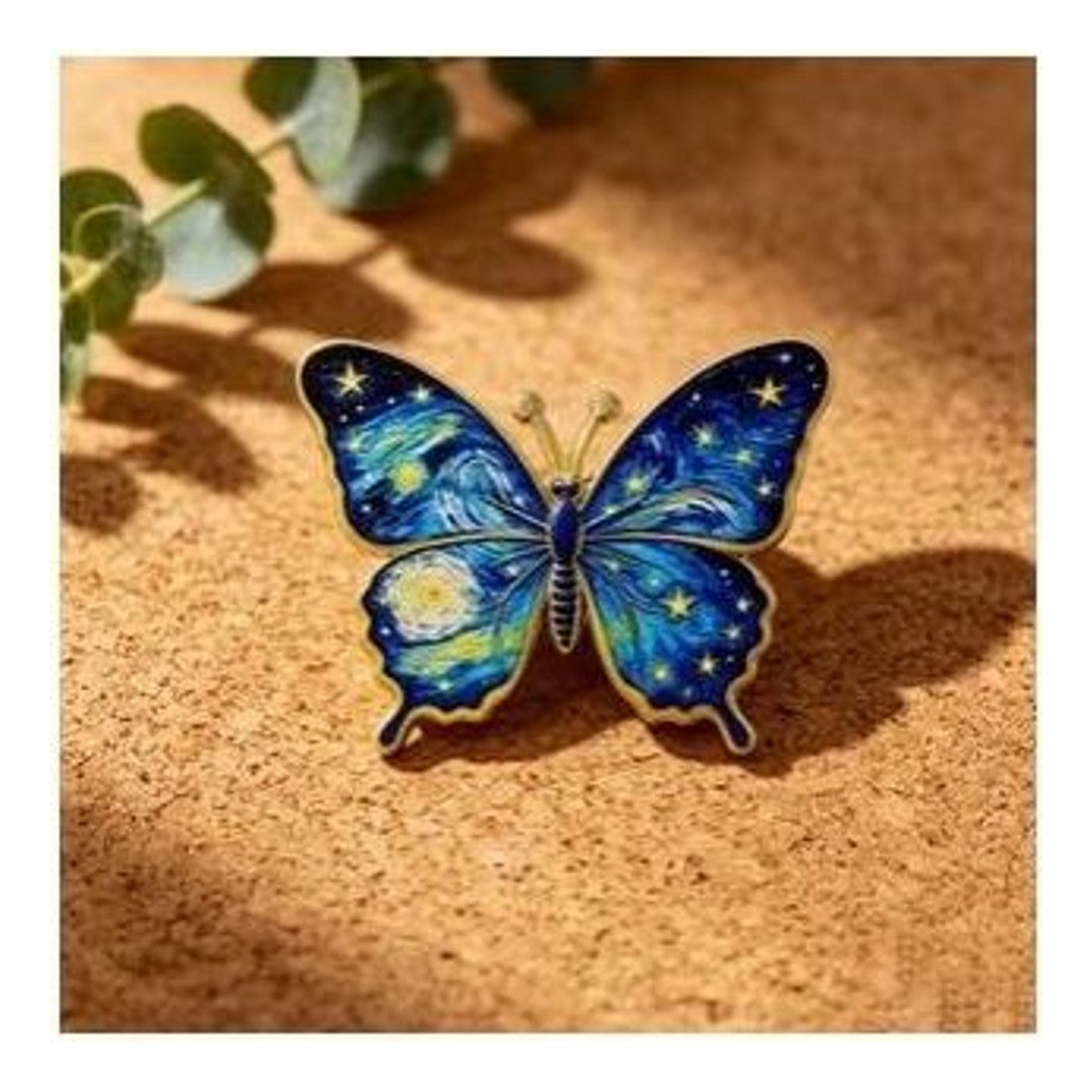 Van Gogh Starry Night Butterfly Enamel Pin Novelty Art Brooch