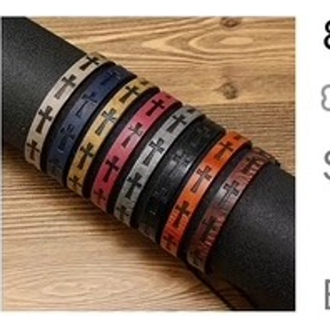 8pc Vintage PU Leather Bracelet Set Mens Womens Stacking Wristband Cuff Bulk