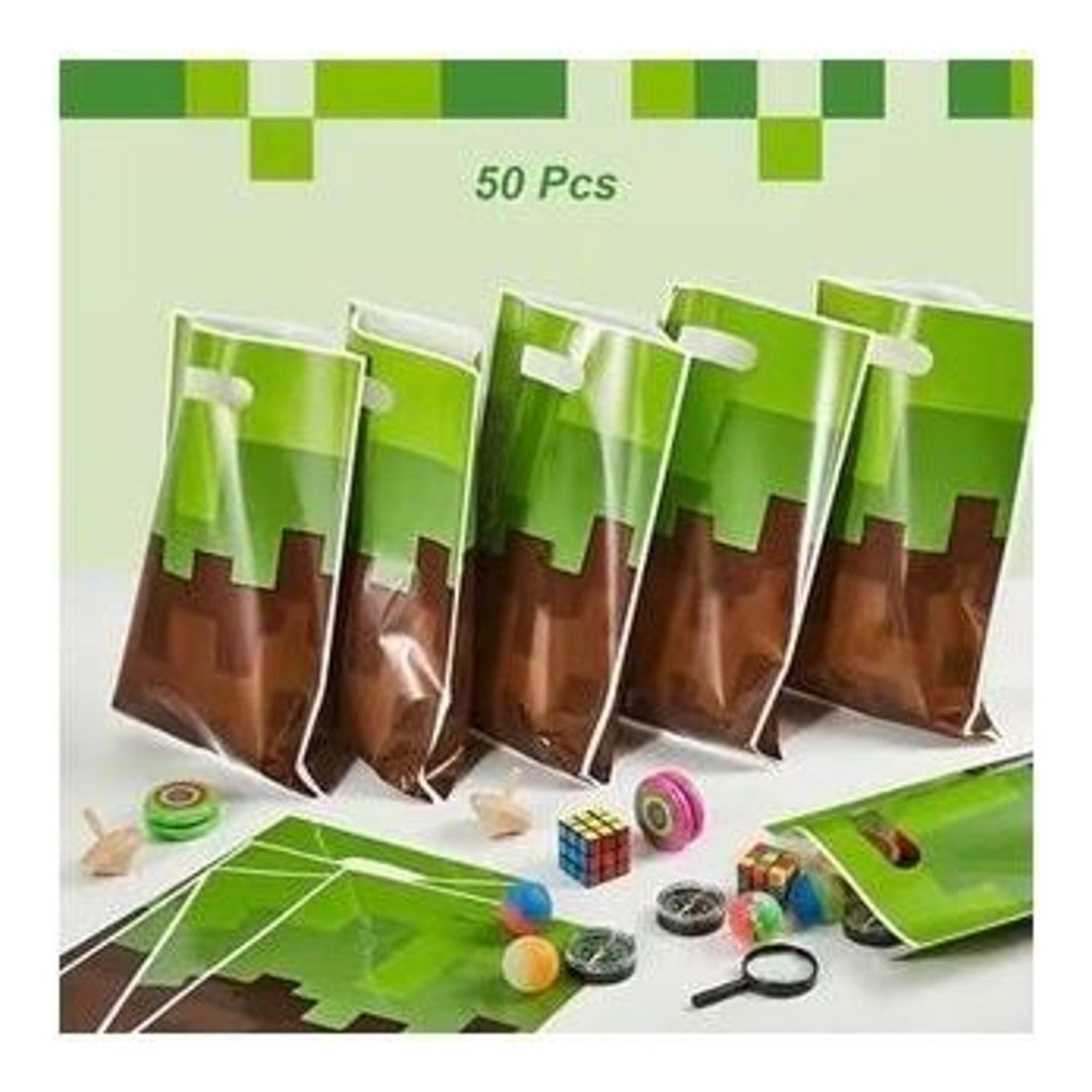 50pc Pixel Mining Game Party Loot Bags Birthday Favour Bags