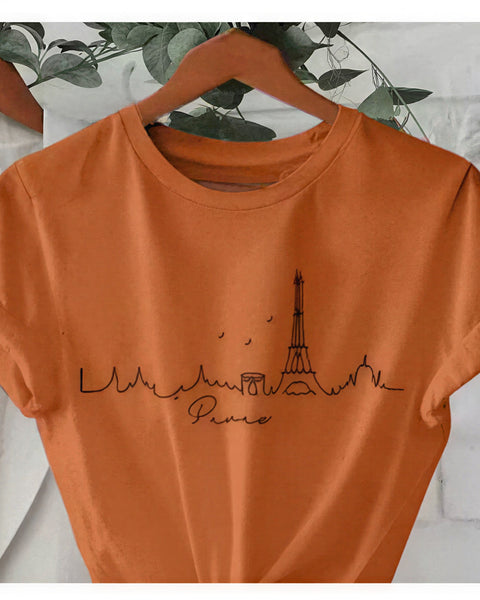 Paris France Skyline Tee