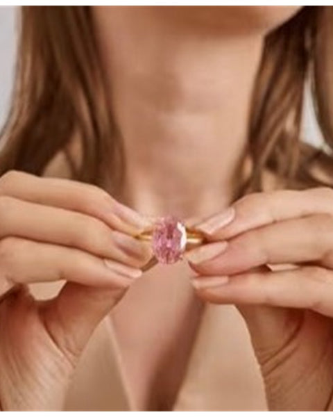 Pink Zirconia Copper Ring