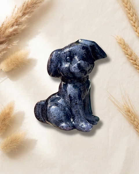 Blue Aventurine Dog Carving