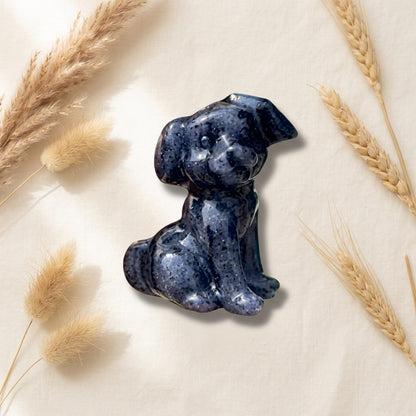 Blue Aventurine Dog Carving
