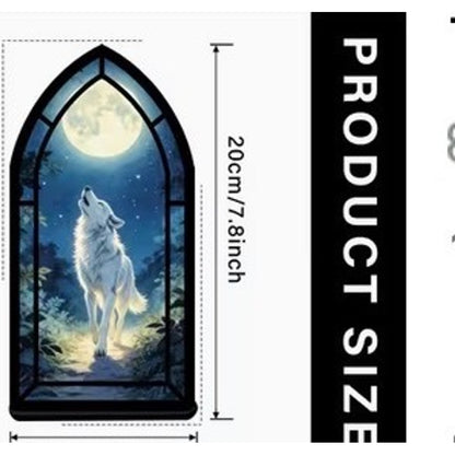 Stained Glass Wolf Book Stand 20cm