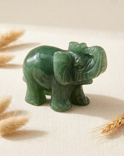 Green Aventurine Elephant Carving
