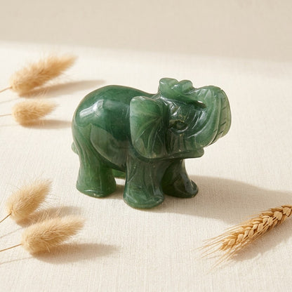 Green Aventurine Elephant Carving