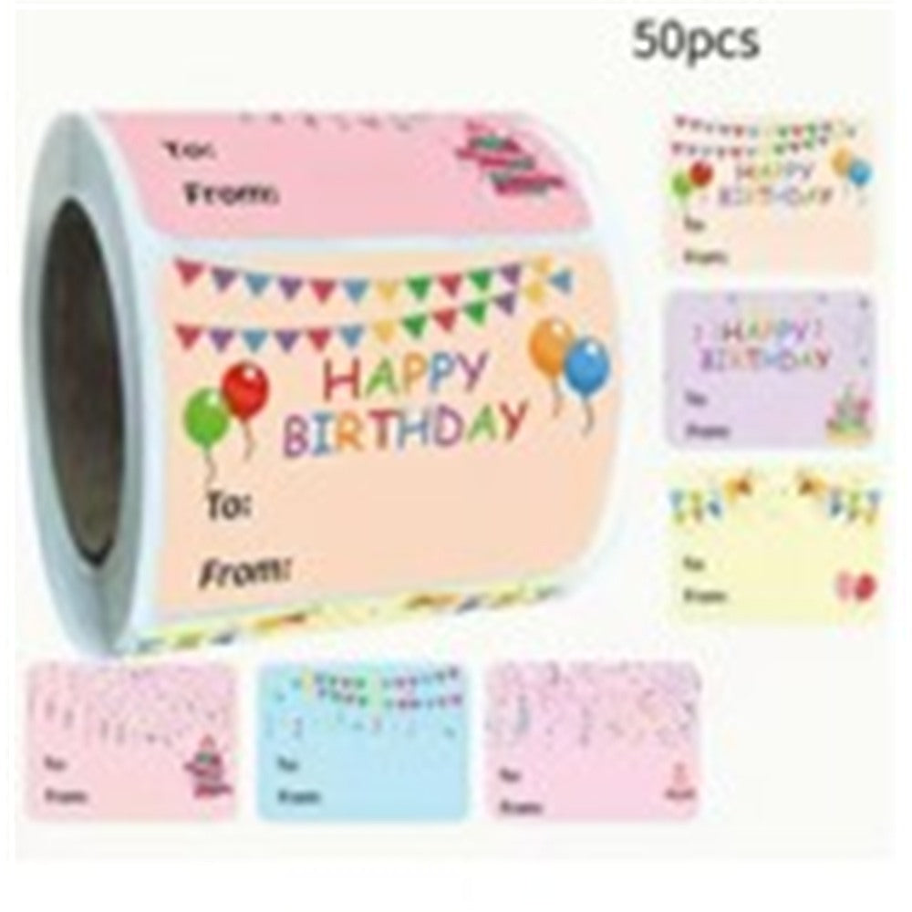 Birthday 'To/From' Sticker Rolls (50)