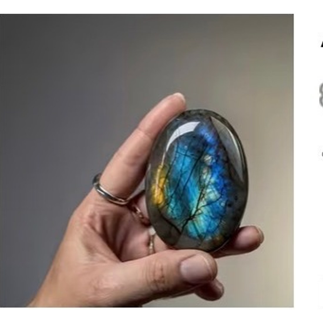 AA+ Labradorite Palm Stone Small