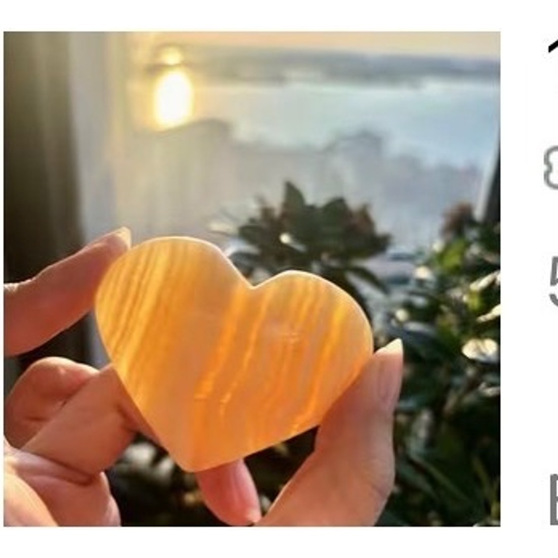 Yellow Calcite Heart 5-6cm