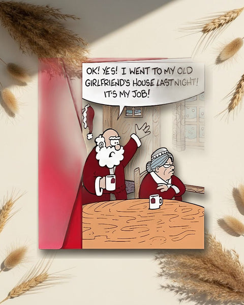 Funny Santa and Mrs Claus Christmas Card