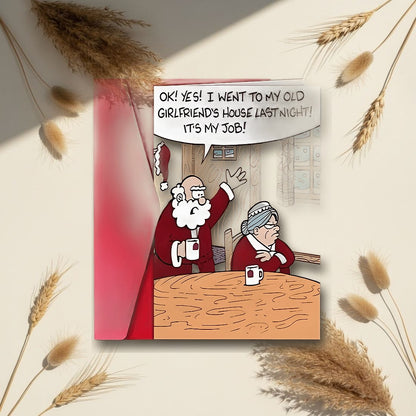 Funny Santa and Mrs Claus Christmas Card