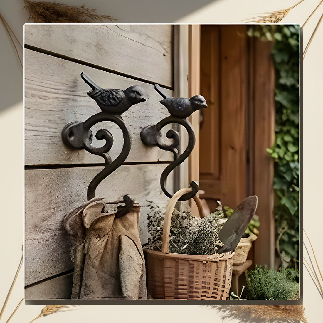Cast Iron Bird S-Hook Wall Hooks 2pc