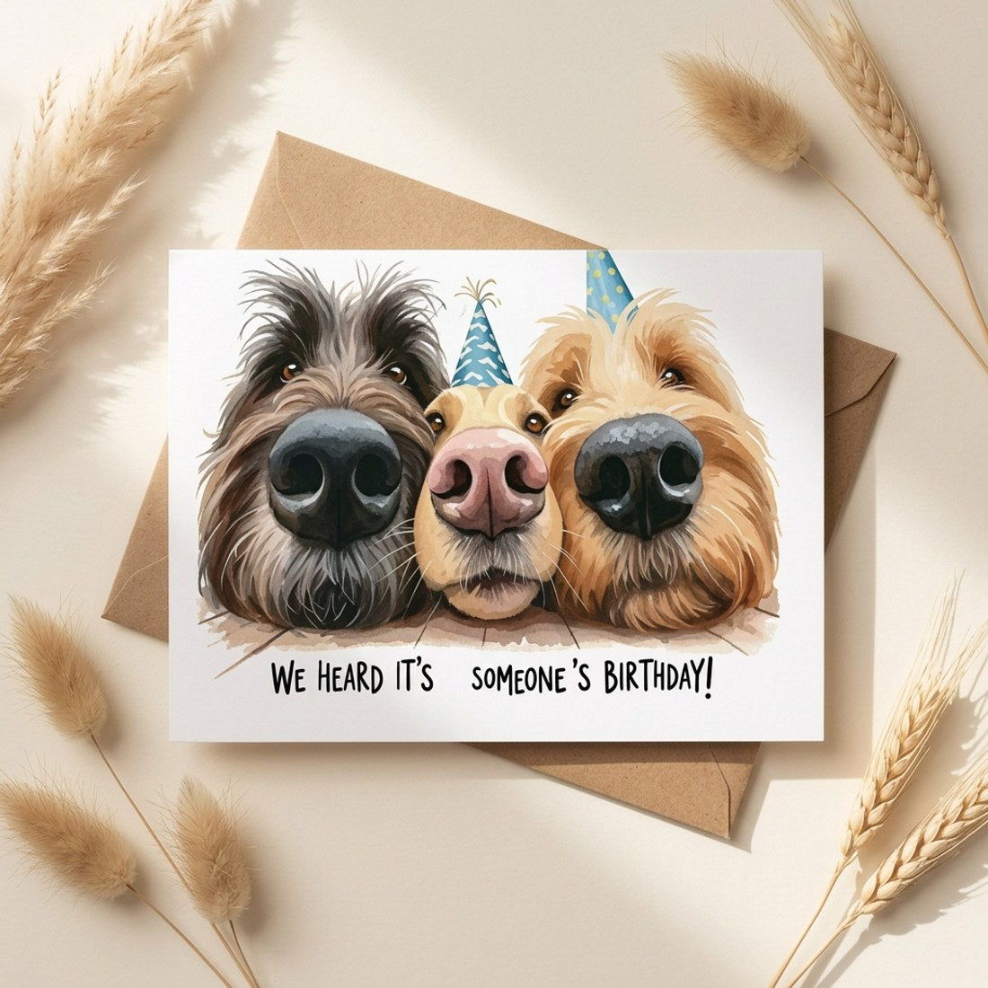 Funny Dog Birthday Card We Heard Its Someones Birthday Blank Inside With Envelope
