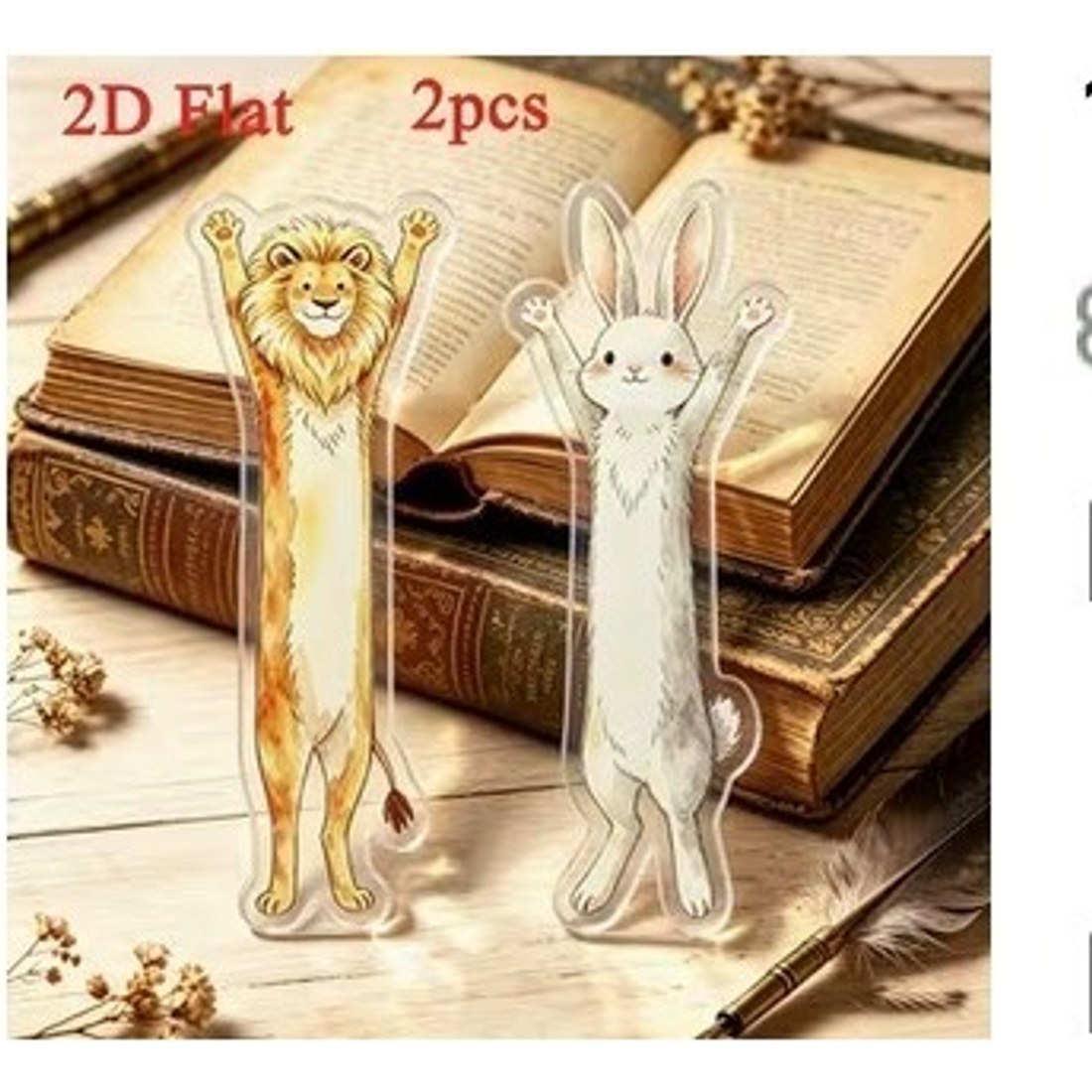 Lion and Rabbit Acrylic Bookmarks 2pc