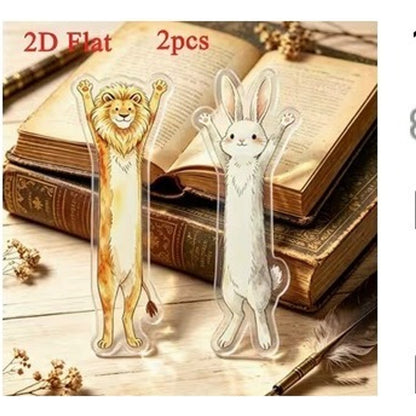 Lion and Rabbit Acrylic Bookmarks 2pc