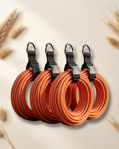 4pc Adjustable Storage Straps Hook Loop Hose Cable Tidy Garage Organiser Orange