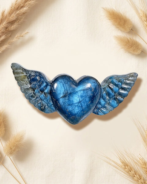Labradorite Winged Heart 4-5.5cm