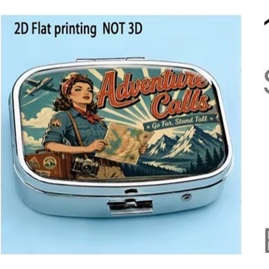 Adventure Calls Vintage Square Pill Box