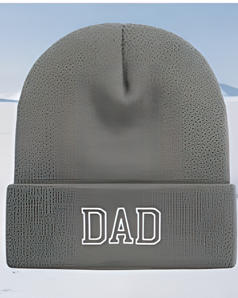 "DAD" Embroidered Cuffed Beanie
