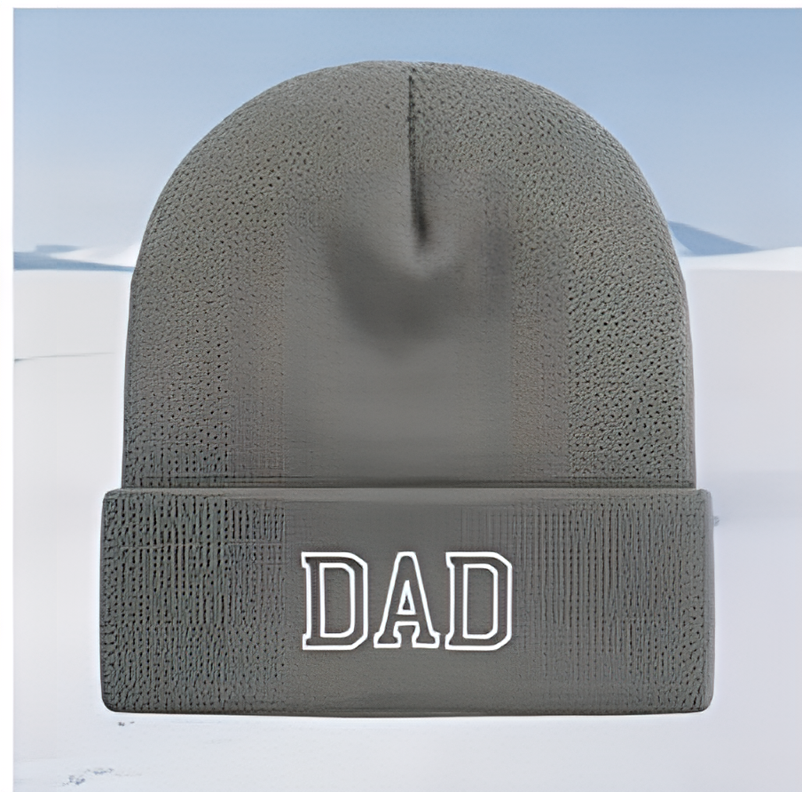 "DAD" Embroidered Cuffed Beanie