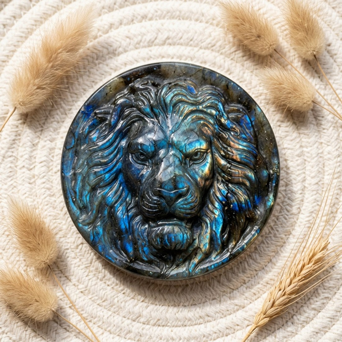 Labradorite Lion Head Disc 3-5cm