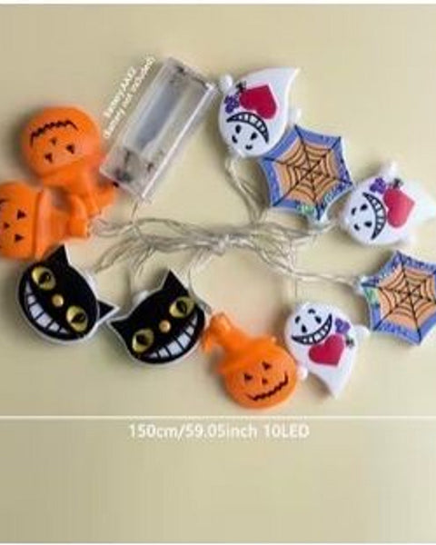 Halloween Ghost & Pumpkin LED String Lights (150cm)