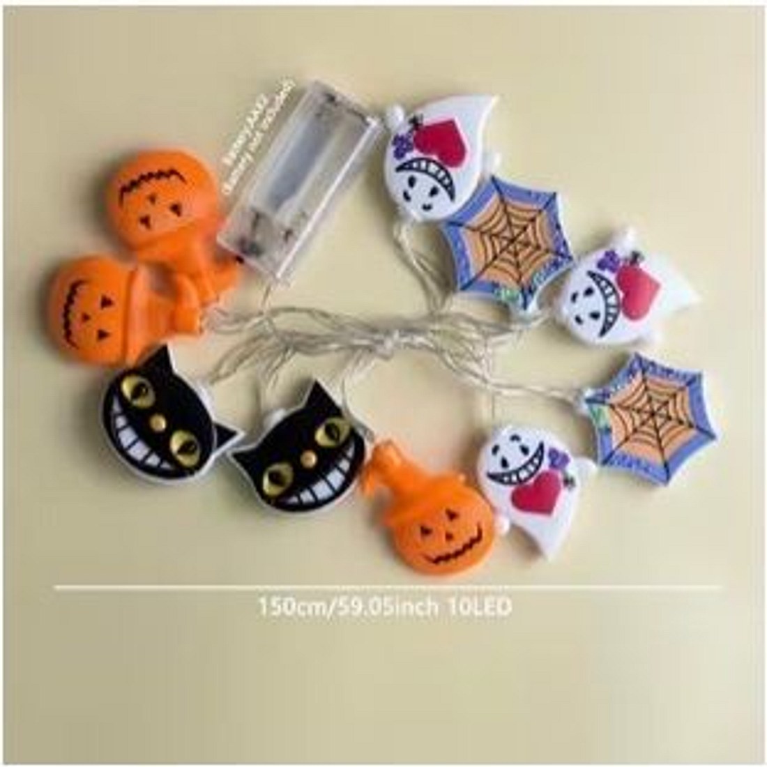 Halloween Ghost & Pumpkin LED String Lights (150cm)