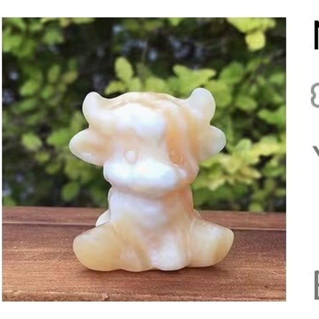 Yellow Calcite Baby Cow Carving