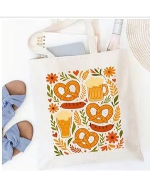 Munich Oktoberfest Pretzel & Beer Tote Bag