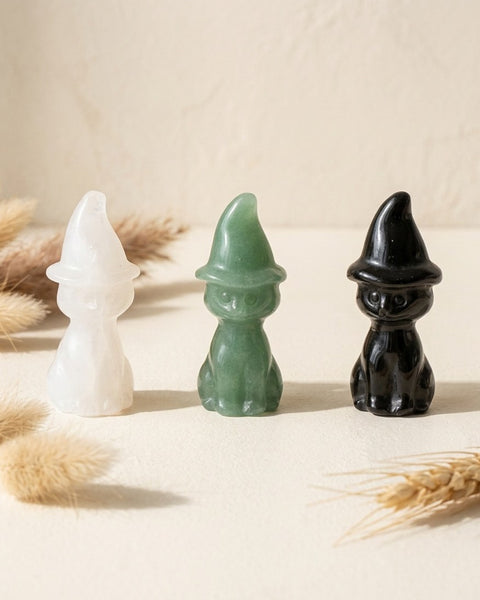 Crystal Halloween Gnome Carvings 3pc