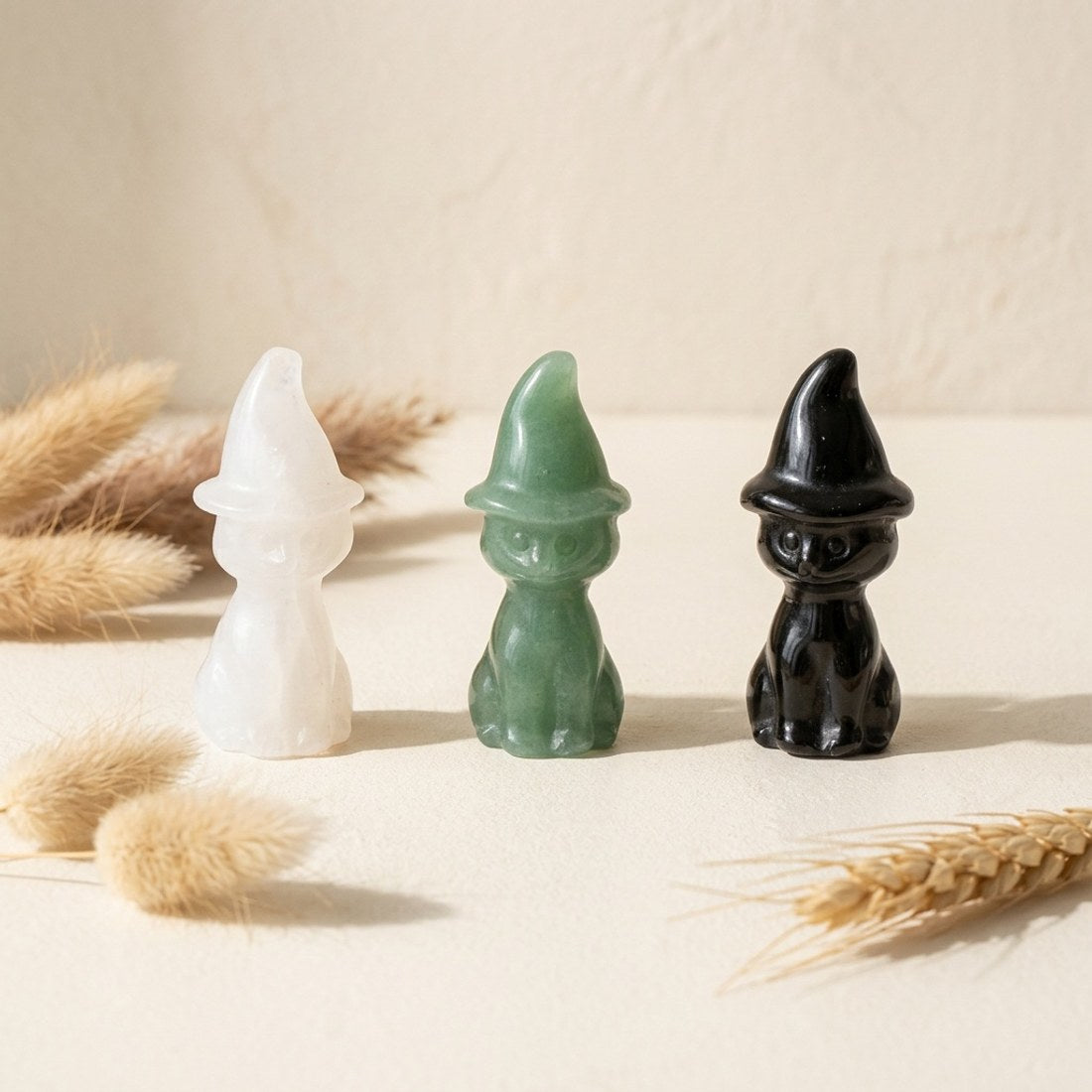 Crystal Halloween Gnome Carvings 3pc