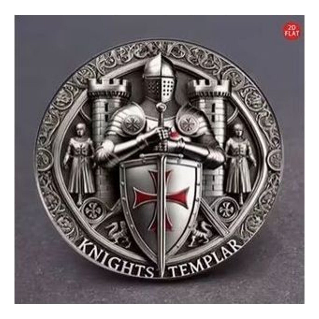Knights Templar Crusader Armour Brooch Silver Medieval Lapel Pin