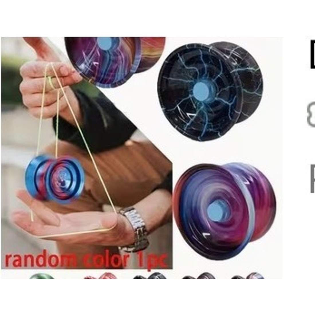 Metal Yo Yo Ball Bearing Responsive Trick Yoyo Kids Adults Random Colour