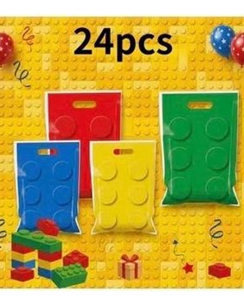 24pc Building Brick Party Loot Bags Block Theme Birthday Favours