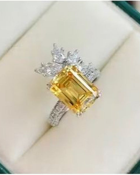 Emerald-Cut Citrine Cocktail Ring