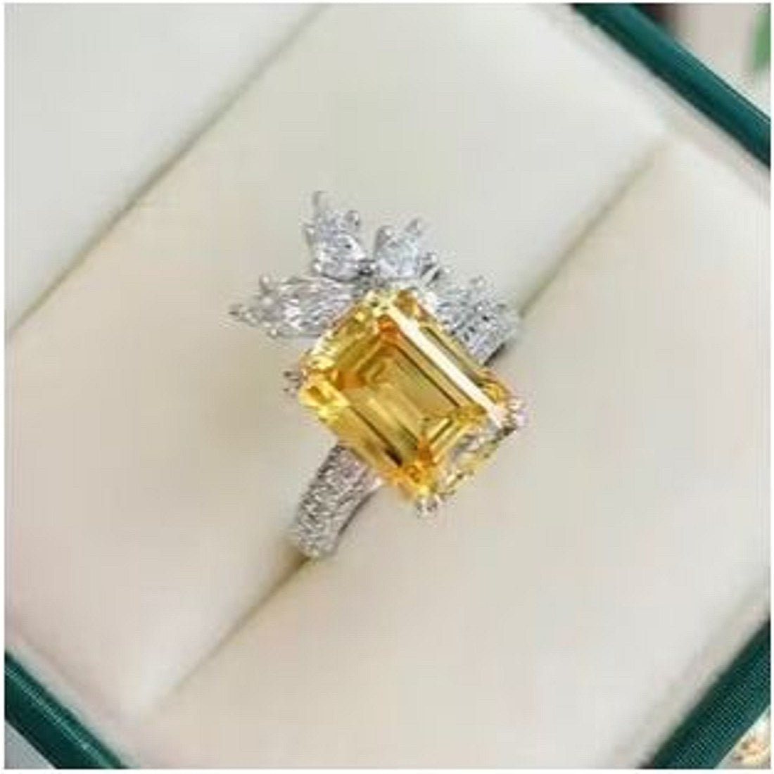 Emerald-Cut Citrine Cocktail Ring