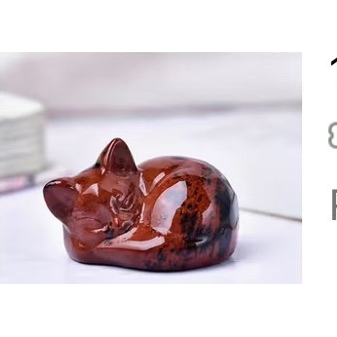 Red Mahogany Obsidian Sleeping Cat