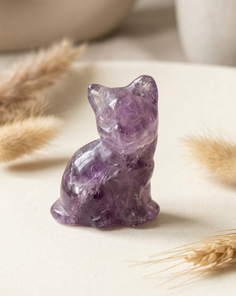 Amethyst Carved Kitten