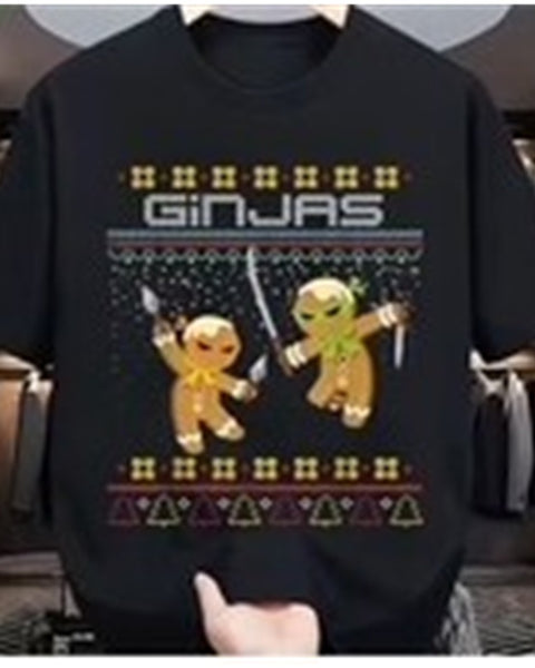 'GINJAS' Gingerbread-Ninja Ugly Christmas Sweater