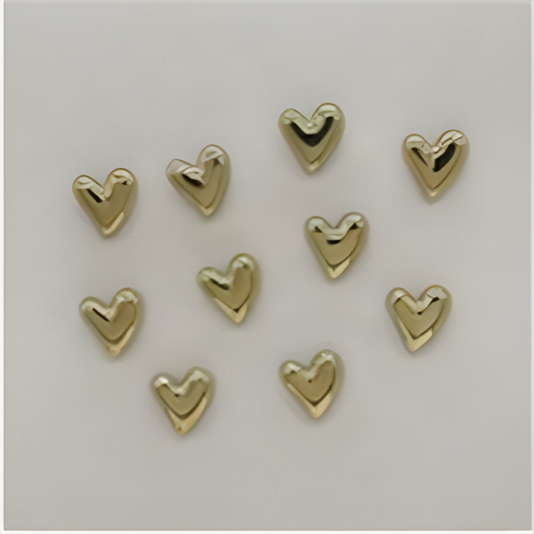 Gold Puffy Heart Fridge Magnets 10pc