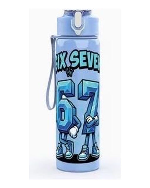 Abstract 67 Six Seven Water Bottle Blue Plastic Sports Drink Bottle