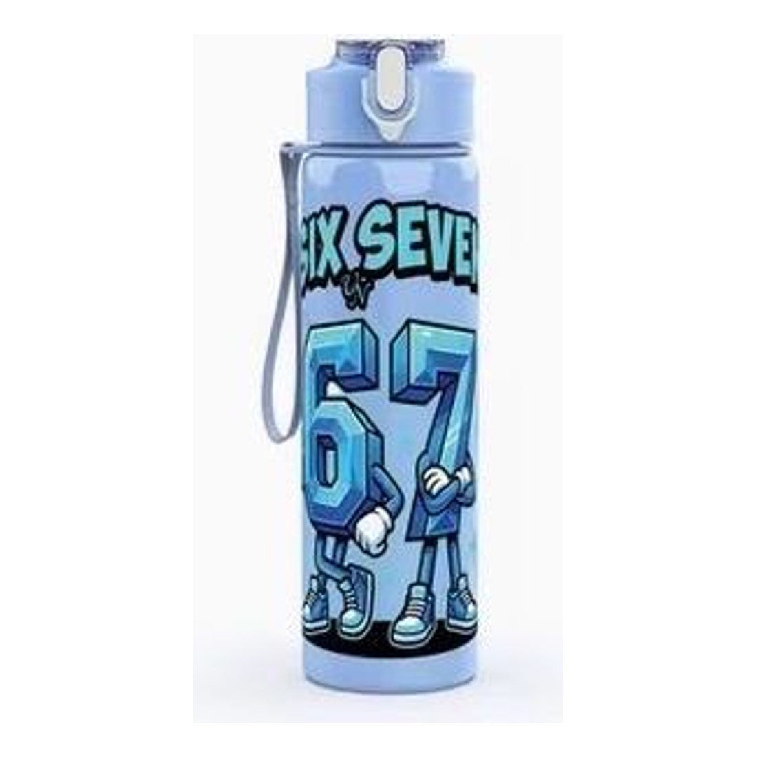 Abstract 67 Six Seven Water Bottle Blue Plastic Sports Drink Bottle