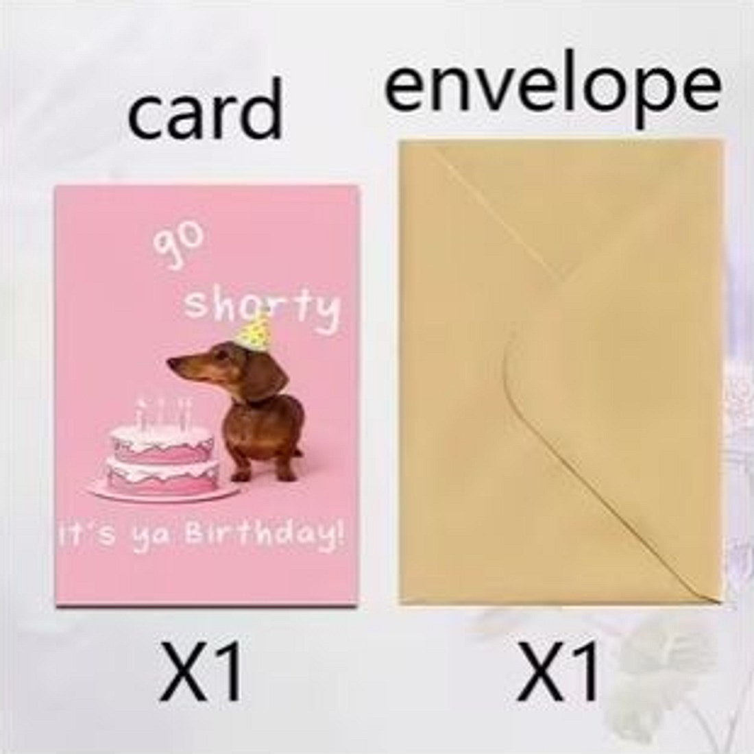 Dachshund 'Go Shorty' Birthday Card